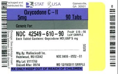 Oxycodone C-II 5 mg Label Image - Oxycodone C II 5 mg Label  42549